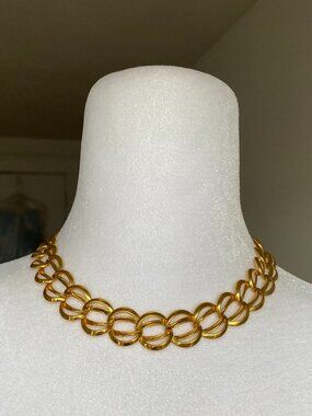 Estate Vintage Signed Napier Chunky Gold Tone Chain Necklace EUC LIKE NEW 16"